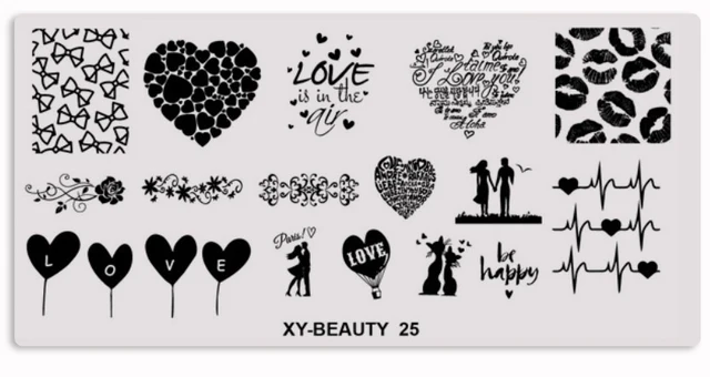 1 Pcs Mixed Design Line Animals Stainless Steel Nail Stamping Plates Rectangular Image Template DIY Manicure Stencils Tools XY-BE 25