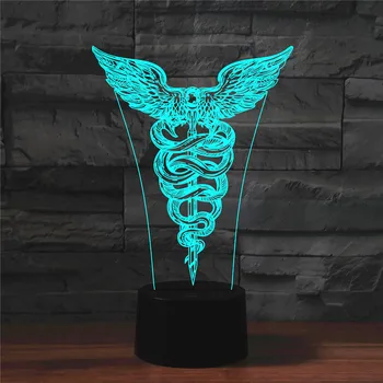 

King Wand 7 Color Lamp 3d Visual Led Night Lights For Kids Touch Usb Table Lampara Lampe Baby Sleeping Nightlight