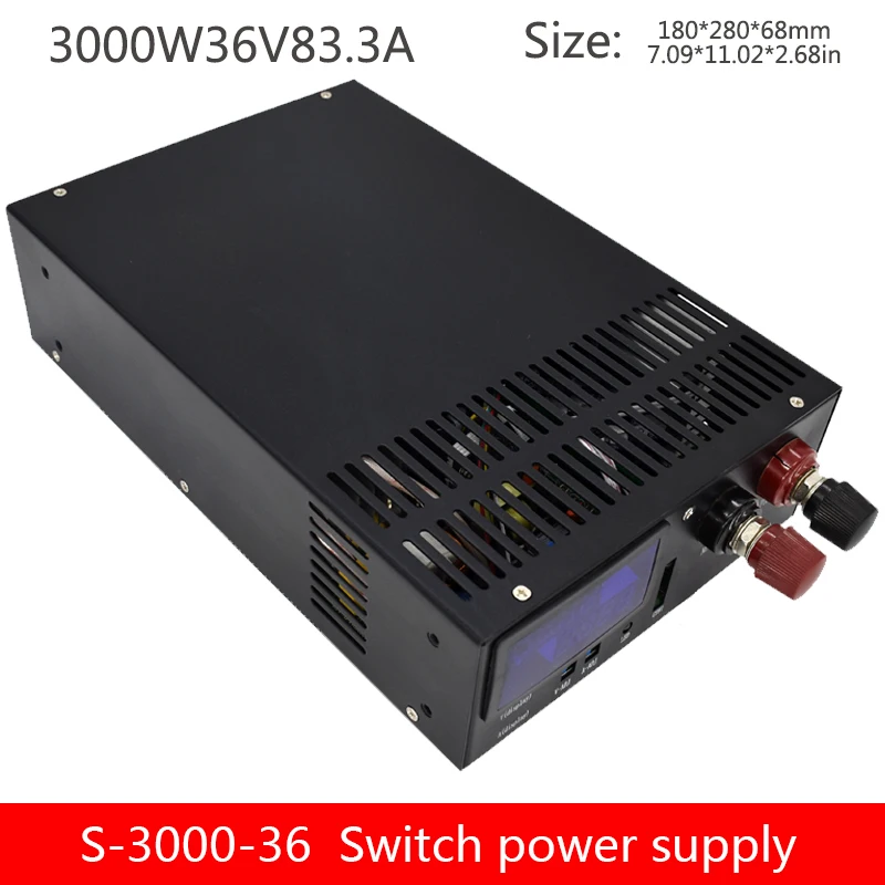 S-3000-36V импульсный источник питания Вход AC 110vdc/220vdc/380vdc Выход DC 36V80A Регулируемый цифровой дисплей источник питания