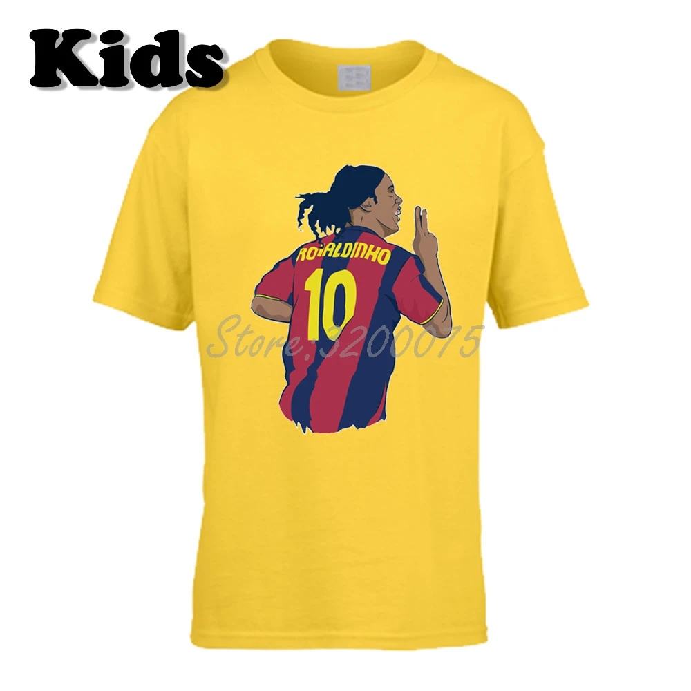 Детская футболка Ronaldinho 10 Ronaldo De Assis Moreira, Бразилия, Барселона, легенда, одежда, футболка для мальчиков и девочек W19032991
