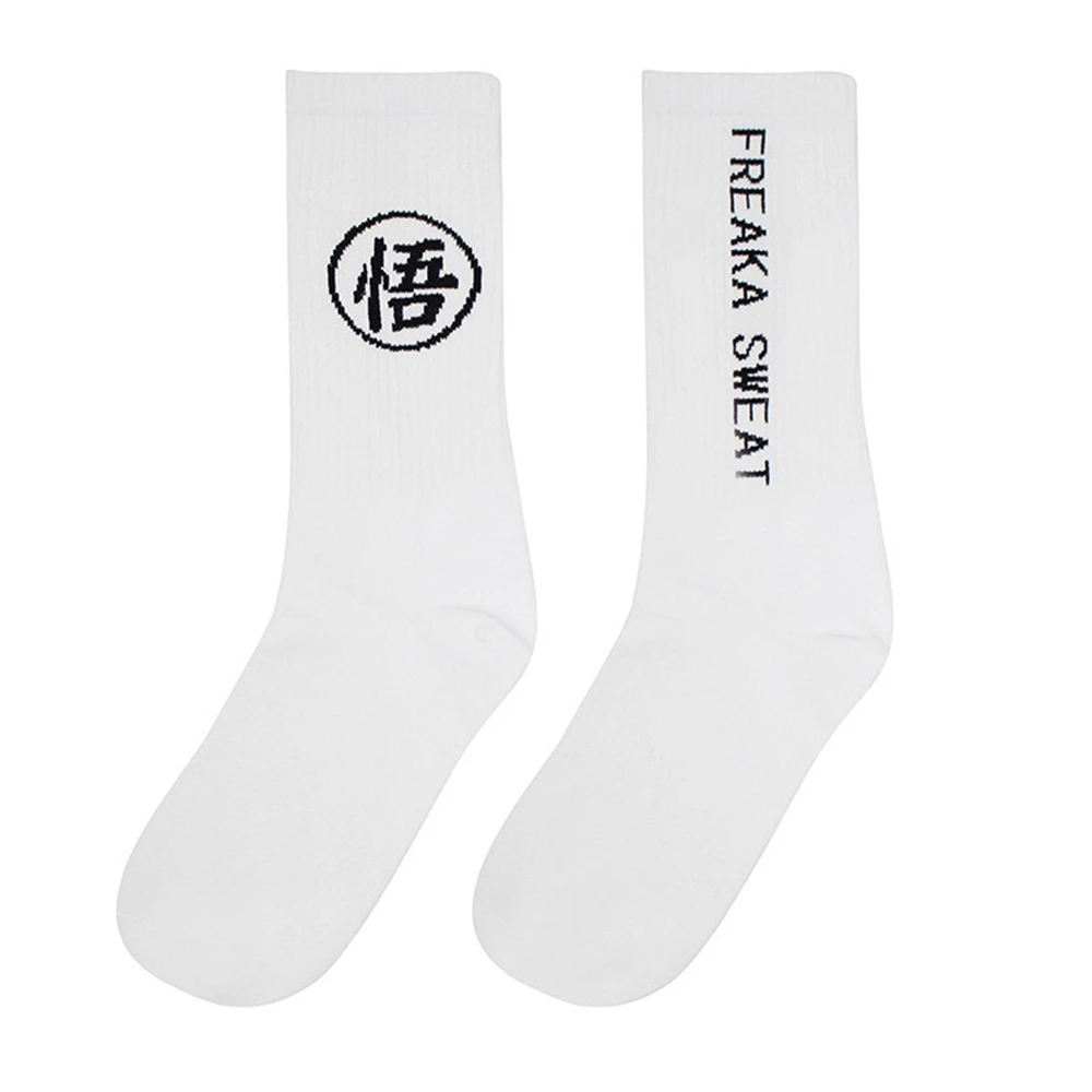 Для мужчин, зимняя детская пижама с рисунком аниме Dragon Ball Z Son goku носки Harajuku модные тренды уличной Косплэй носки Веселые счастье хлопок толстые короткие носки - Цвет: D1