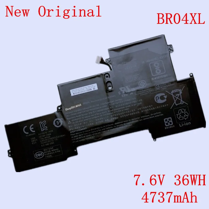 

New Original Laptop Li-ion Battery BR04XL for HP EliteBook HSTNN- DB6MB 1020 G1 7.6V 36WH 4737mAh