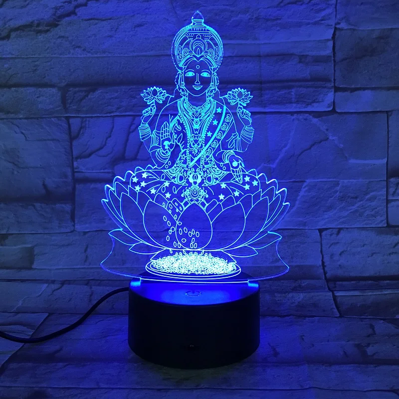 VCity Индия буддизм 3D лампа Ganesha Sakyamuni светодиодный ночник для дома гостиной украшения Праздничные подарки Usb атмосферное освещение