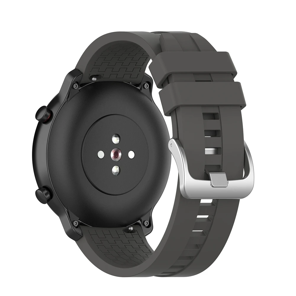 Gray Спортивный силиконовый ремешок для часов Xiaomi Huami Amazfit GTR 47 мм 2 2S ремешок 22 мм браслет для Amazfit bip/Stratos/Pace/GT Active S3 - Цвет: Gray