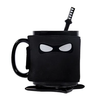 

Novelty Ninja Mugs Removable Heat Insulation Ceramics Cups Creative Office Coffee Tea Milk Mug Birthday Gift Cup