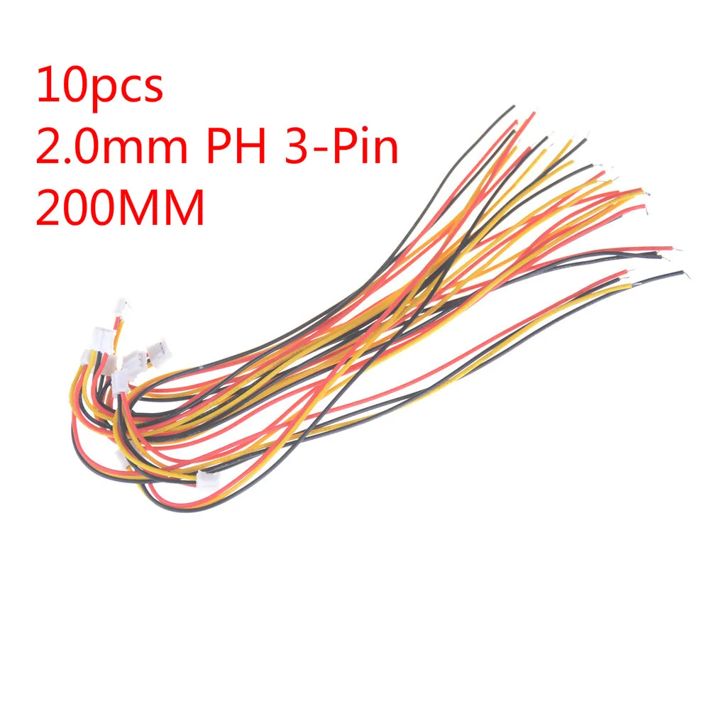 2.0mm PH 3-Pin 5/10 шт./лот мини микро SH 1,0 мм/2,0 мм 2/3/4/5/6Pin JST двойной разъем пробки провода кабели 100 мм/200 мм - Color: 2.0mm PH 3-Pin