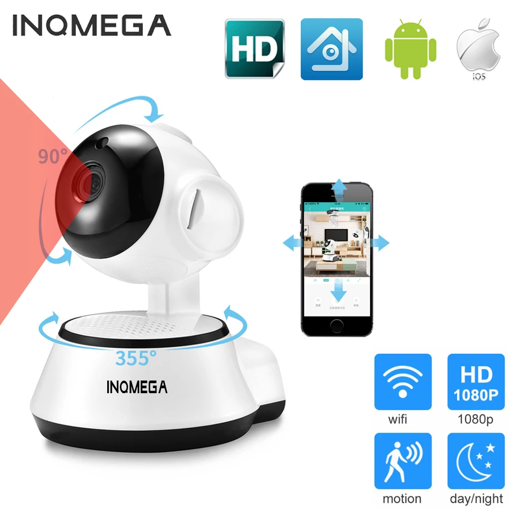 INQMEGA домашняя IP камера безопасности Беспроводная смарт-камера с Wi-Fi аудио запись наблюдения детский монитор HD мини CCTV камера