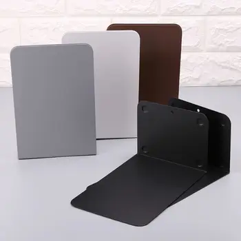 

1 Pair Metal Bookends Organizer Desktop Office Home Book Shelf Storage Holder Book Ends