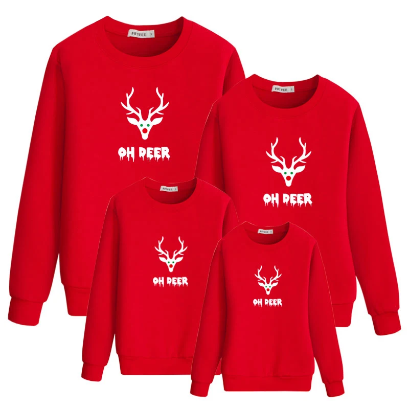 MVUPP oh Deer/Рождественская Одинаковая одежда для мамы и дочки, папы и сына зимняя одежда для мамы и меня одежда для всей семьи мама - Цвет: Color 1