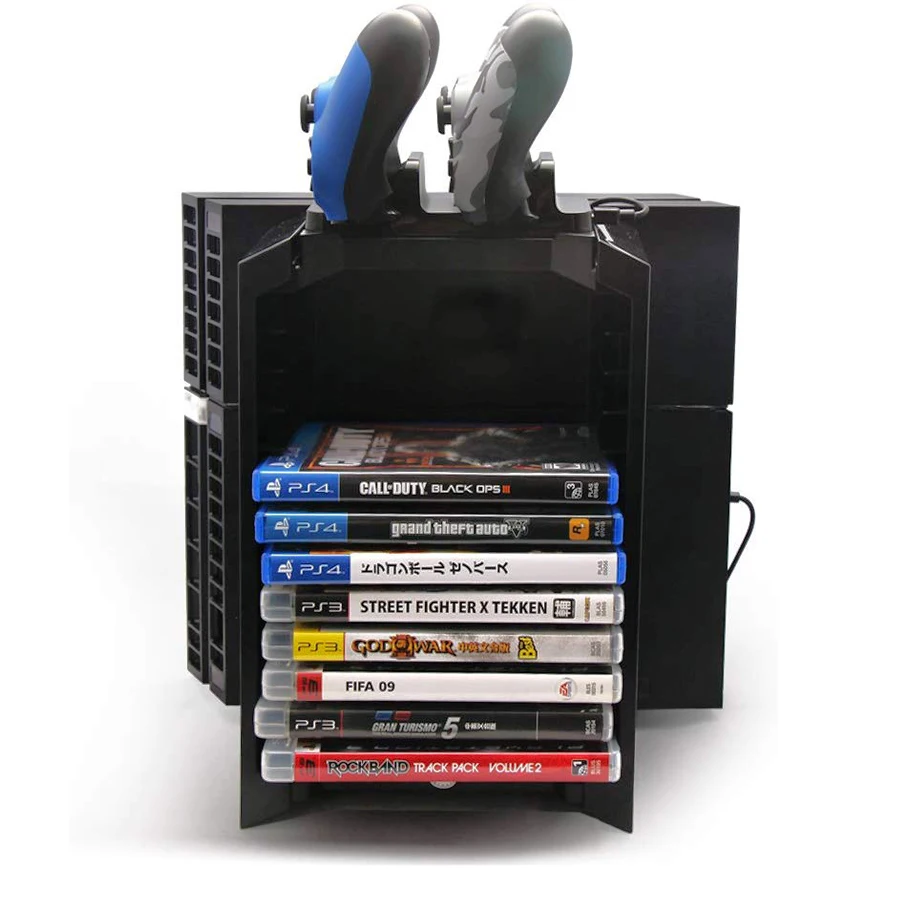 Многофункциональная подставка для хранения комплект для PS4 Pro/PS4 тонкая башня вертикальная подставка-держатель зарядная док-станция для Xbox One S зарядное устройство