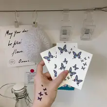 Body Art Men Women Pattern Temporary Tattoos Clavicle Party Decals Blue Butterfly Tattoo Stickers
