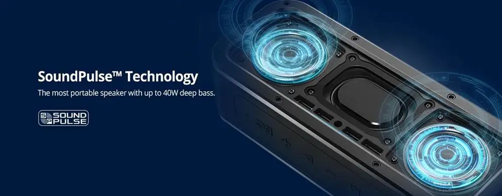 Tronsmart силы SoundPulse™40 Вт Bluetooth 5,0 динамик IPX7 Водонепроницаемость Siri TWS и NFC 15 часов воспроизведения с голосовым ассистентом