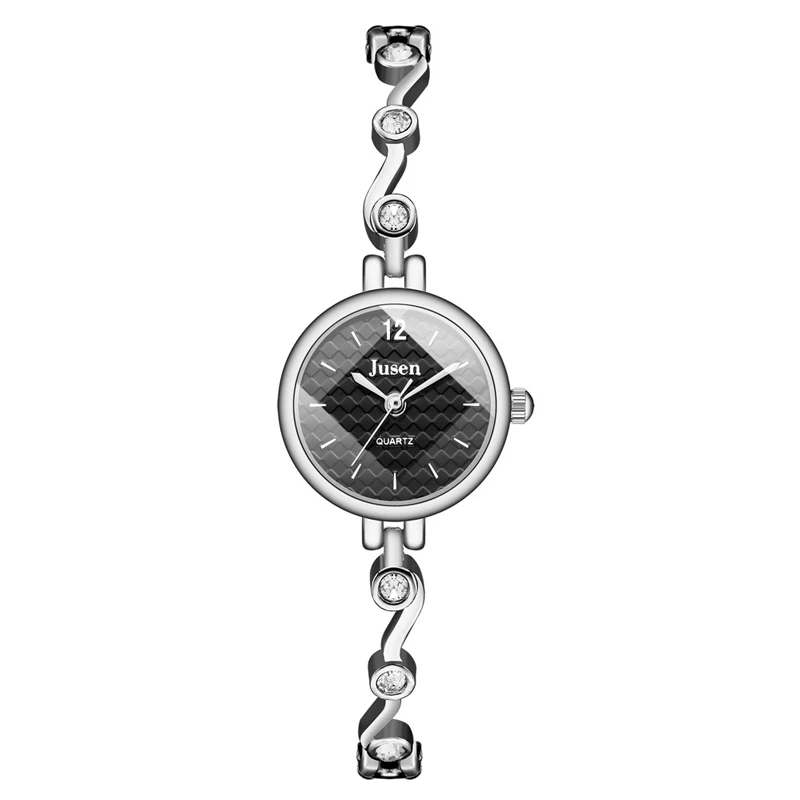 SilverBlack Reloj Mujer Relogio Feminino очаровательные женские часы-браслет Роскошные брендовые кварцевые часы для розового дизайна креативные женские часы под платье - Цвет: SilverBlack