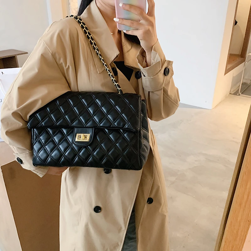 Luxury Pu Leather Handbags Women Large Capacity Shoulder Bags Designer Ladies Tote Messenger Bag Chain Crossbody Bags for Women
