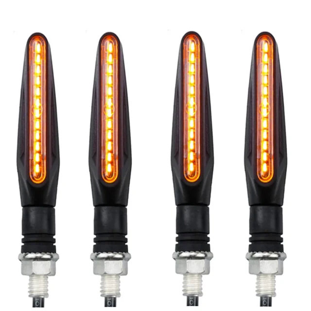 Universal Motorcycle Turn Signal Light 12V Led Moto Flowing Water Blinker Bendable Motorcycle Flashing Lights Signal Lamp 4pcs