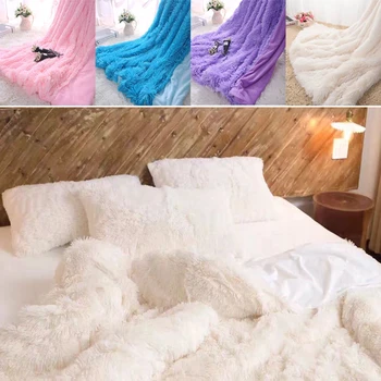 

Bed Blanket Polyester Winter Sleeping Keep Warm Wedding Shaggy Bedding Christmas Gift Sofa Faux Fur Blanket