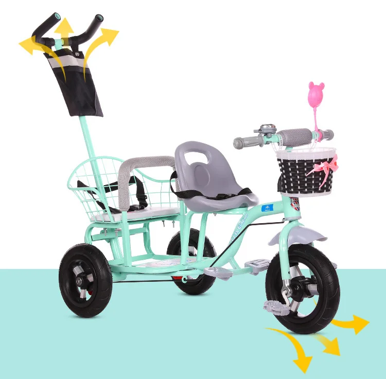 Baby Stroller Child Double Tricycle Bicycle Baby Twin Stroller Baby Twins 0-3Y 4-6Y Lightweight and Versatile