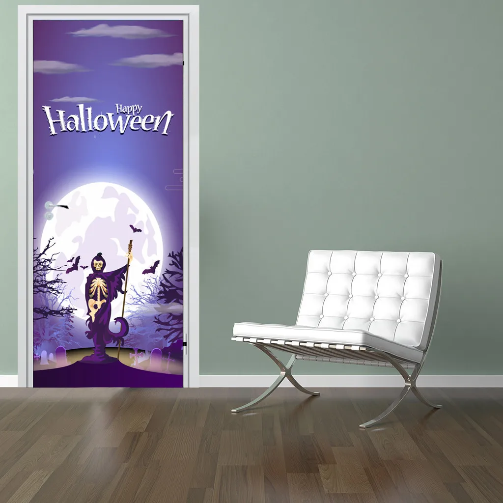Halloween Creative Funny Door Stickers Glass Window Stickers Poster Door Stickers Halloween Decoration Props New#T2