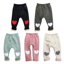 Теплые штаны для маленьких девочек; повседневные зимние штаны для малышей; плотные теплые леггинсы для малышей; детские спортивные штаны для девочек