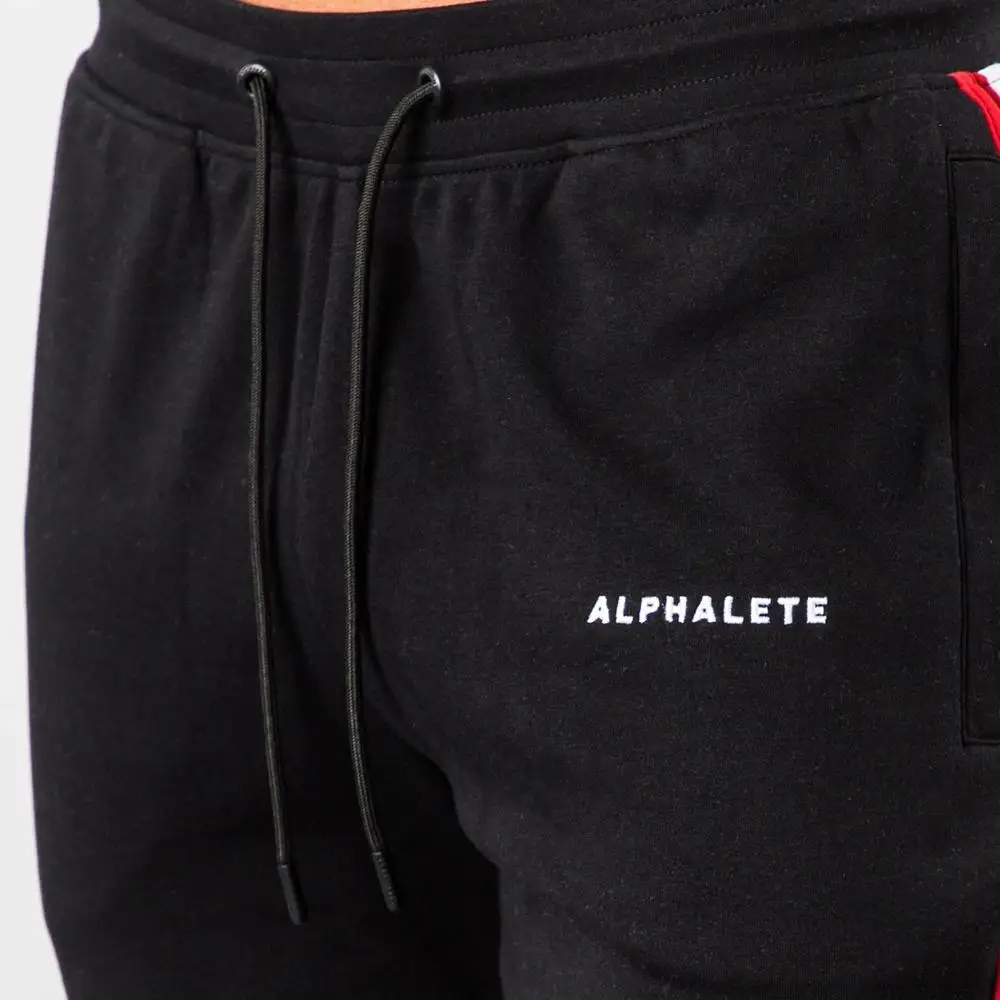 Бренд ALPHALETE, новинка, хлопковые брюки, для бега, трико, мужские спортивные Леггинсы, тренировочные штаны для бега, для мужчин, для бега, для тренажерного зала
