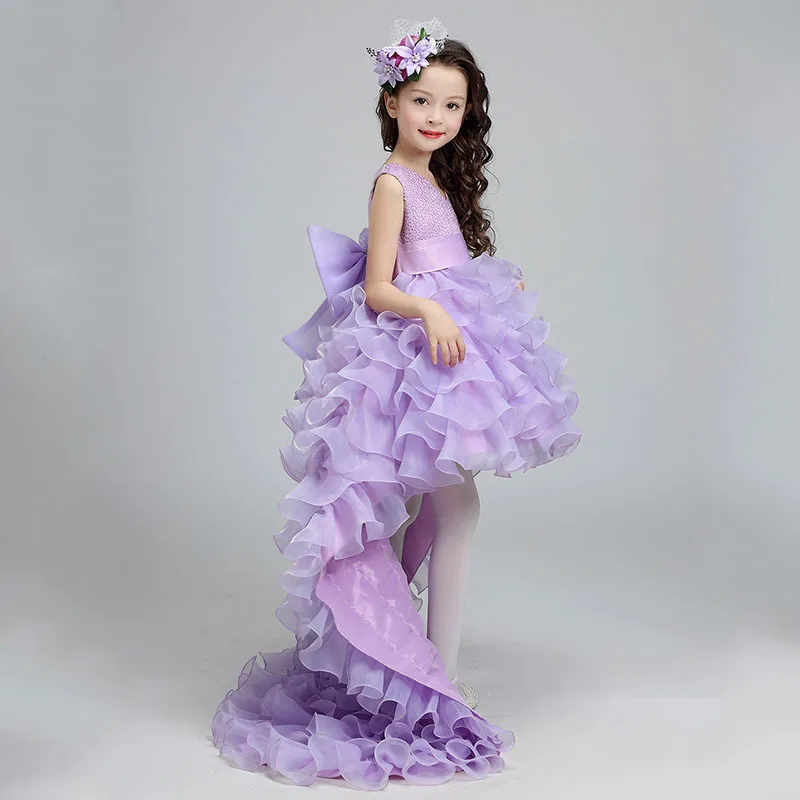 

Girl Dresses Summer New Nimble Girl Dress Jacquard Ball Gown Handmade Flowers Girls Clothes kid Mermaid Kids Wedding Dress