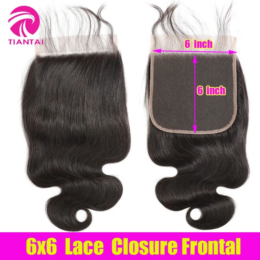 

6x6 Lace Closure Body Wave Human Hair 6*6 Closure Frotal Free Middle Three Side Part Baby Hair Brazilian Remy Natural Hairline