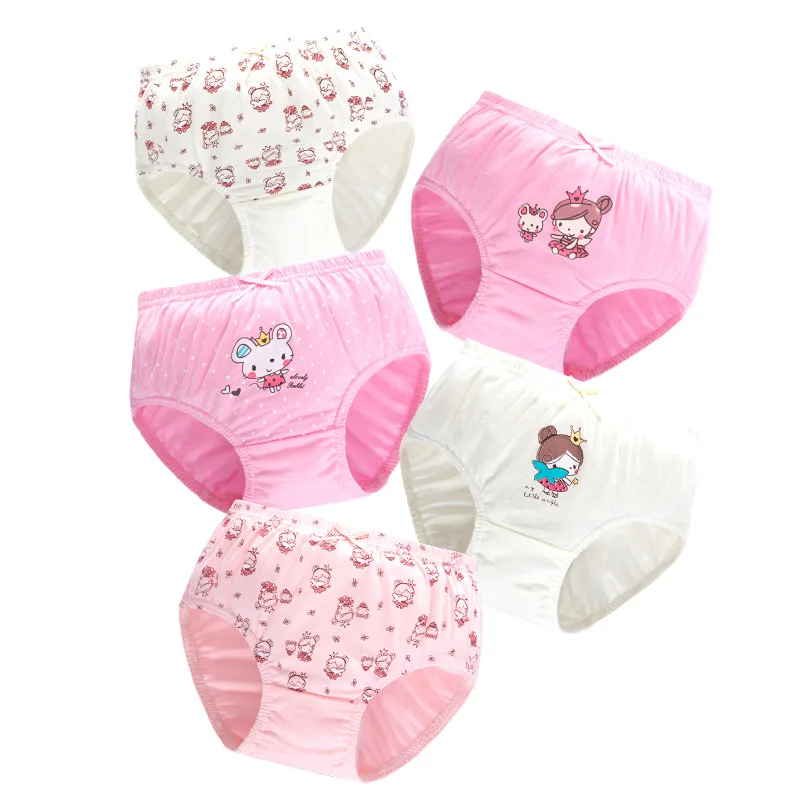 5 Pieces Girls Panties Cotton Girl Underwear Cartoon Children