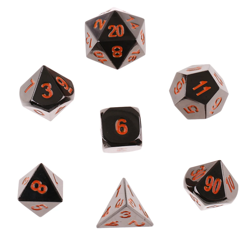 Многогранные кости цифровые кубики из сплава D4-D10 штампы TRPG для MTG вечерние игрушки