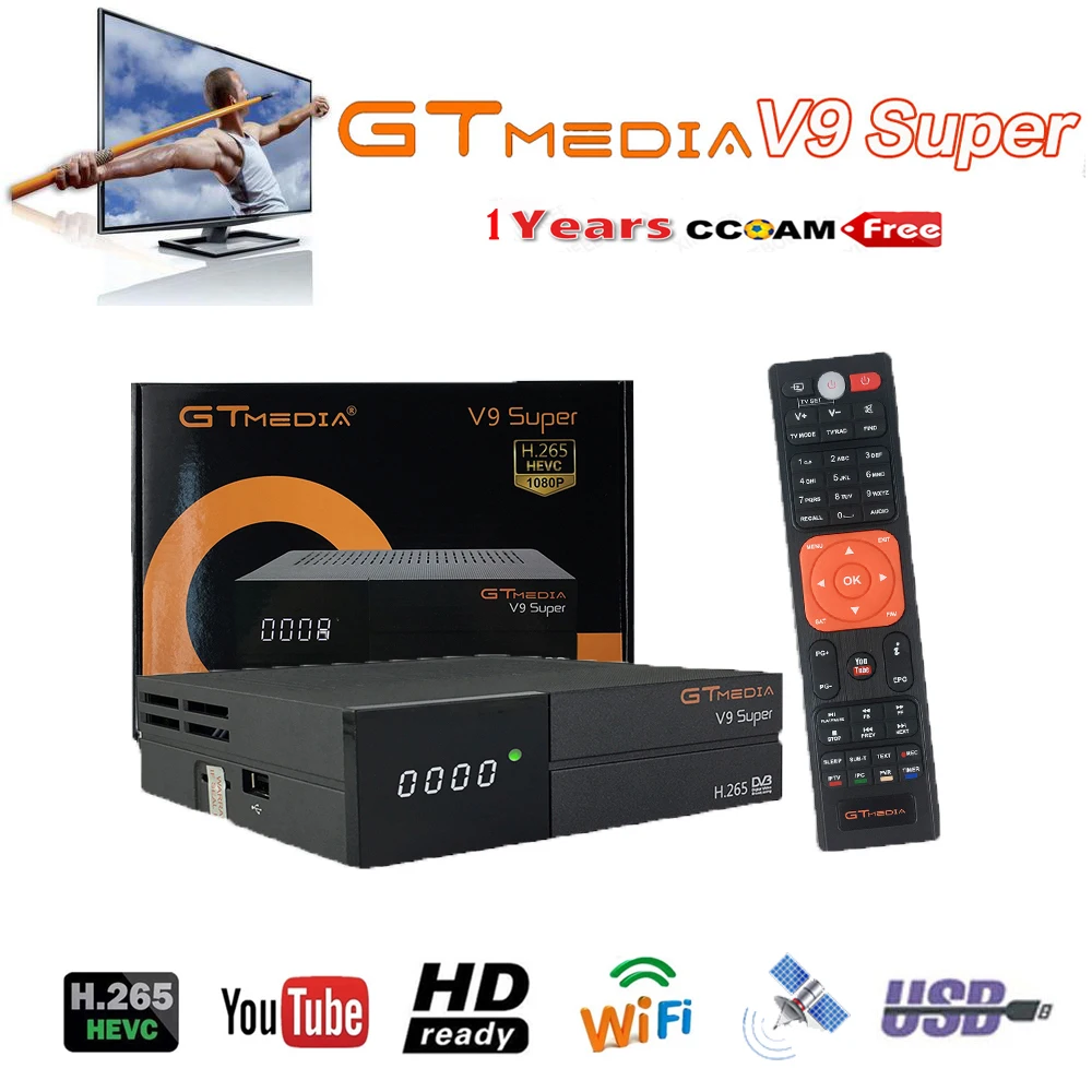 GTMEDIA V9 супер самый лучший спутниковый ТВ приемник один год Бесплатная доставка