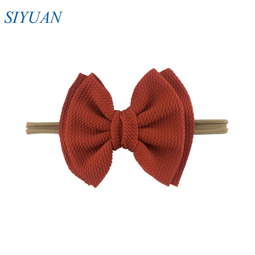 16-reddish orange 30 шт./лот,, аксессуары для волос, мягкая, тонкая, нейлоновая эластичная заставка, с " двойным слоем, Seersucker, вафельный бант для волос HB119 - Цвет: 16-reddish orange