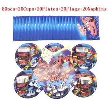 

Cartoon Blaze and the Monster Machines Theme Birthday Party Sets Decorations Paper Cup Kids Boy Children Day Party Supplies Car