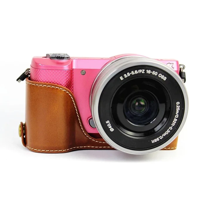 Винтажный кожаный чехол для камеры, половинный чехол для sony A6000 A6300 VH99