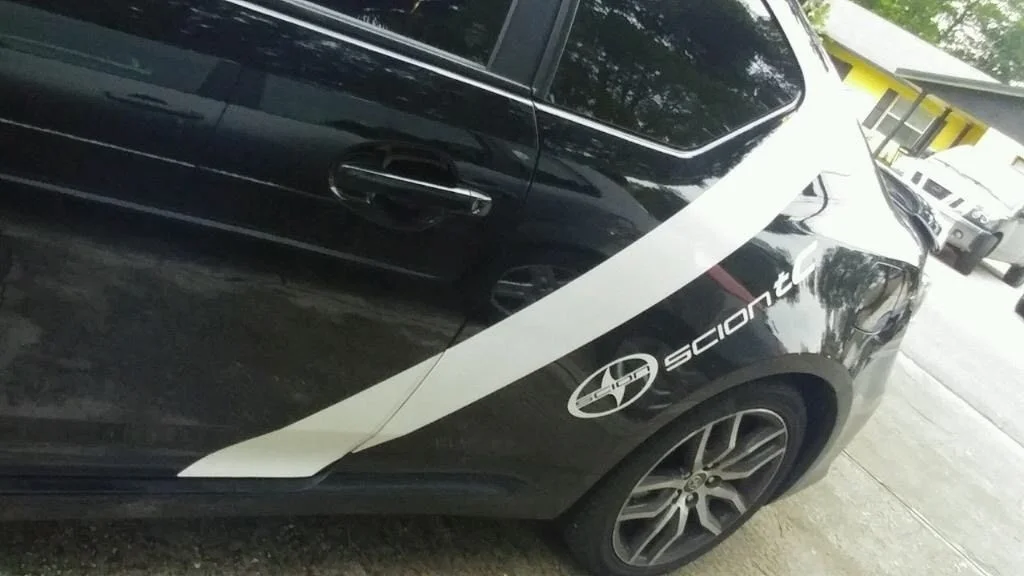 Для Scion TC графическая наклейка набор(2) гоночные боковые полосы с логотипом Scion TC