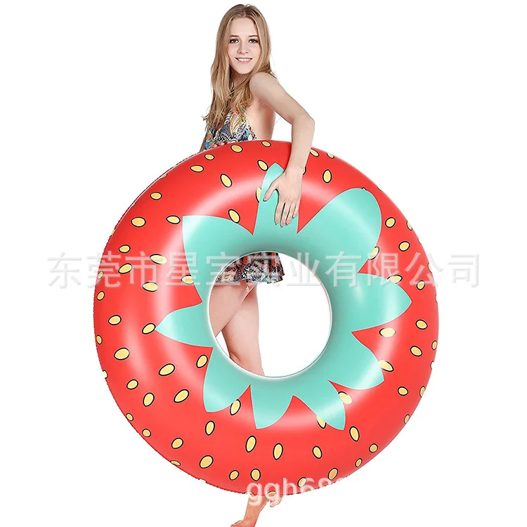 Customizable PVC Inflatable Water Sports Supplies Strawberry Swim Ring Floating Row Welcome to Plans to Sample Customizable