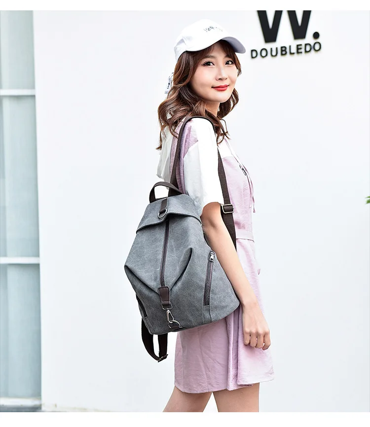 2019 Female High Quality Canvas Travel Backpack Small Waterproof Casual Women Rucksacks for Girls School Bags Shoulder Back Pack (23)