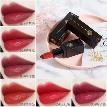 

HIH moisturizing lipstick 6 colors sexy red purple vampire beans lip cream waterproof long lasting velvet matte lipstick AC106