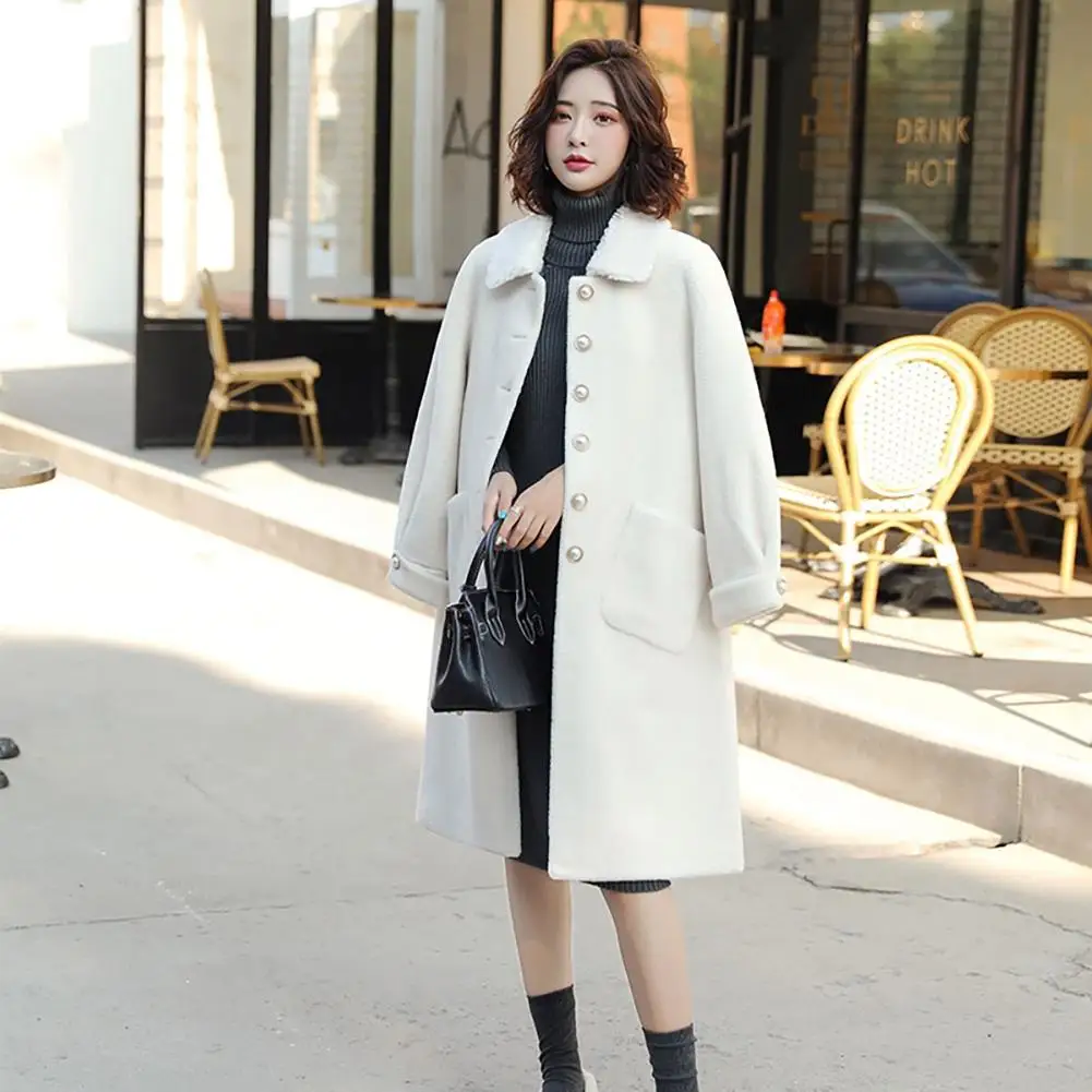 Yfashion, модные зимние пальто, шерстяное пальто, овечья шерсть, хлопок, меховое пальто в Корейском стиле, Длинная Верхняя одежда для женщин