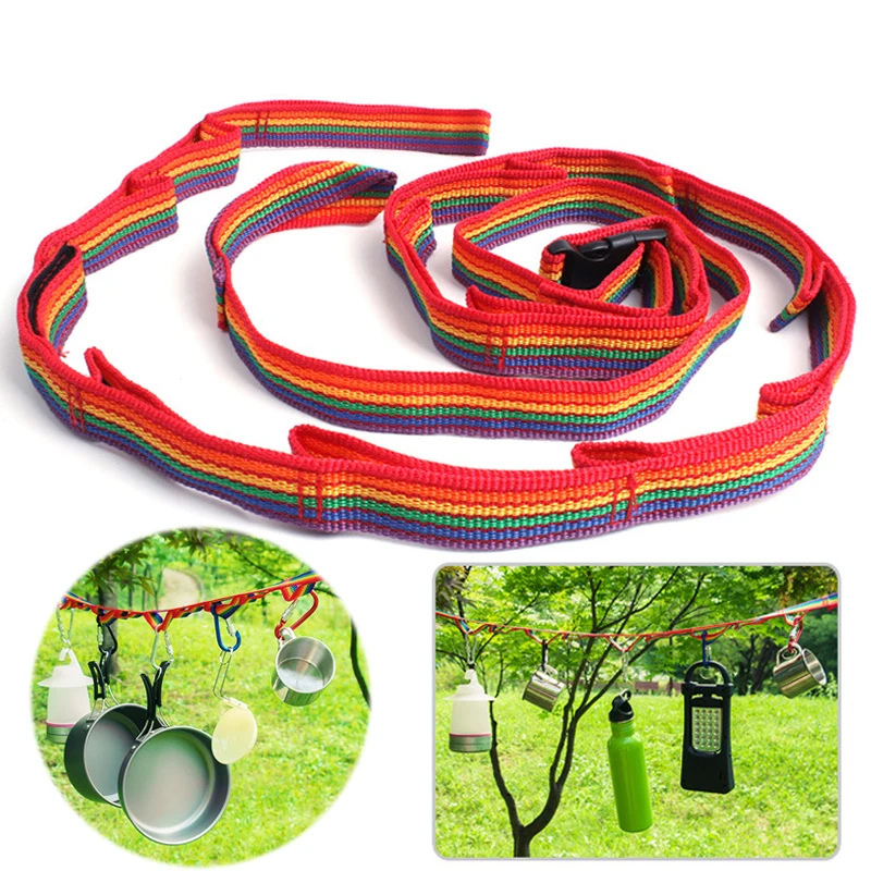 

187cm Durable Nylon Outdoor Travel Camping Colorful Tent Hang Lanyard Multipurpose Tent Rope Cord Clothesline Light Lanyard 1PC