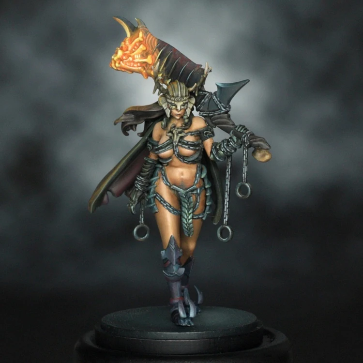 30 мм полимерный персонаж Модель всего тела фантазия ад Женский воин GK белая форма