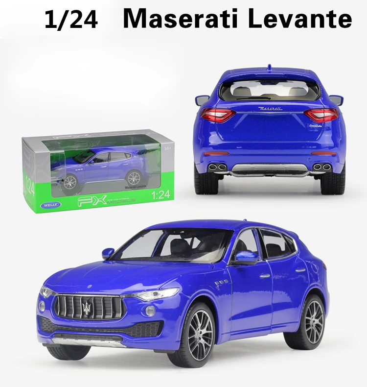 Welly литая под давлением модель автомобиля 1:24 масштаб автомобиля игрушки Maserati Levante внедорожник Внедорожник металлический сплав игрушка автомобиль для детей Коллекция подарков