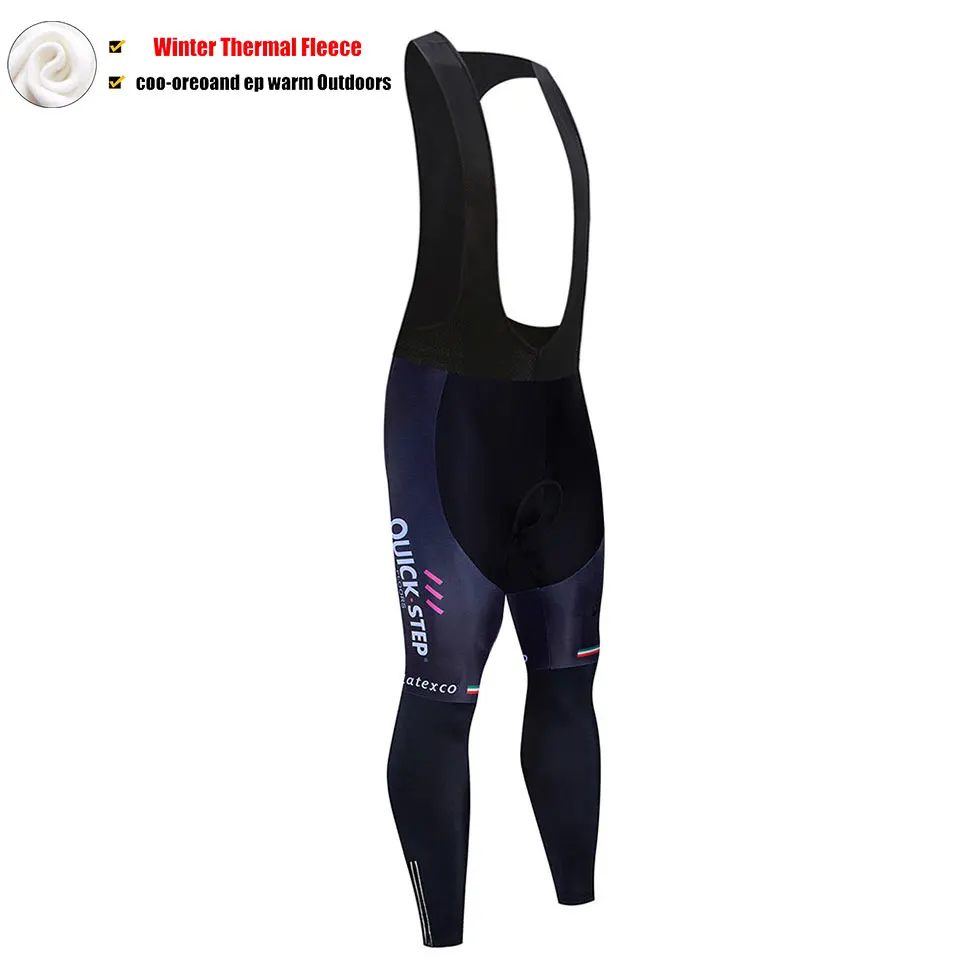 Красный Pro Team QUICK STEP Cycling Jersey 9D Bib Set Belgium Bike Clothing Mens Winter Thermal Fleece Bicycle Clothes Cycling Wear - Цвет: Красный