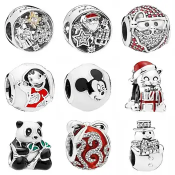 

Celestial Wonders Christmas Sparkling Jolly Santa Sweet Panda Charm Fit Pandora Bracelet 925 Sterling Silver Bead Charm Jewelry