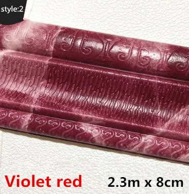 style2 Violet red Обои линия талии декоративная линия угловая линия самоклеющиеся полоски-накладки Детский сад Дети анти-столкновения наклейки на стену - Цвет: style2 Violet red