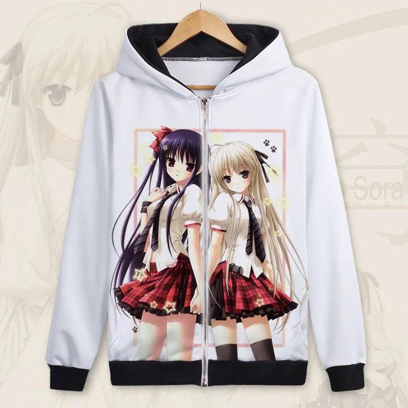Style19 Аниме Yosuga no Sora Kasugano Sora, толстовка на молнии с капюшоном, костюм для косплея, мужская и женская куртка, Повседневная Толстовка, уличная одежда - Цвет: Style19