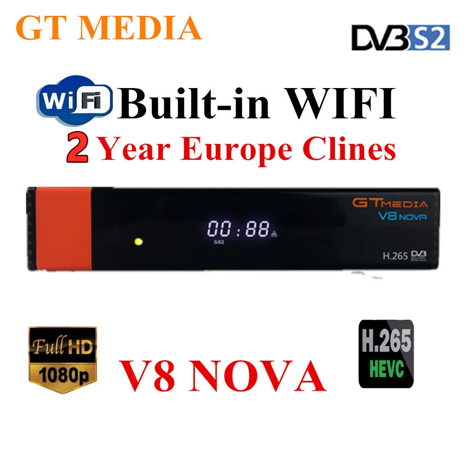 Gtmedia V8 Nova HD спутниковый ресивер HD с 2 летним Европейским клином поддержка США арабский Португалия Великобритания Android m3u Smart IP tv PC