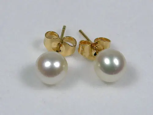 

good Champagne 7-8mm AAA++ gray 7-8mm White 6.6mm Akoya Perfect Round Cultured Pearl Stud Earring 14k/20