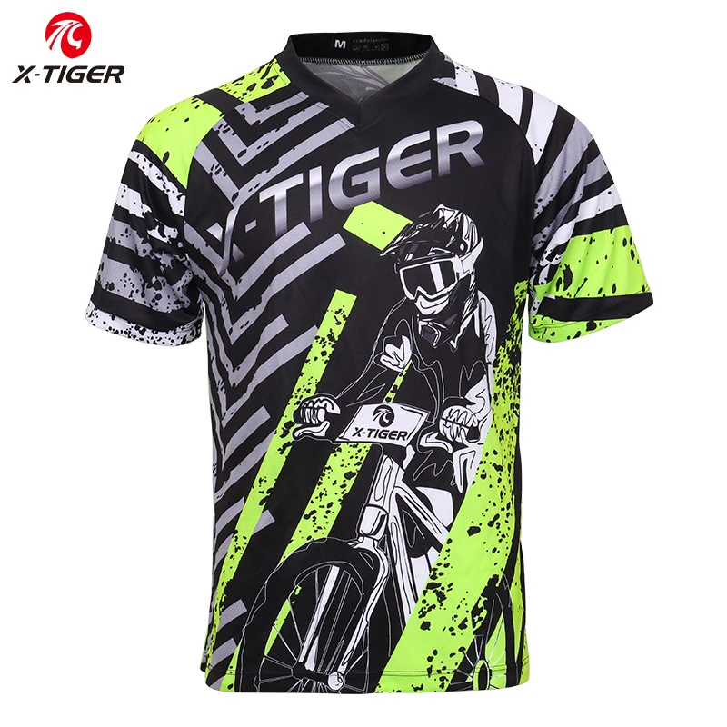 X-Tiger MTB майки для катания на горных велосипедах из 100% полиэстера летние с коротким