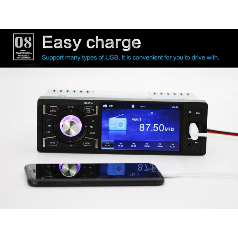 4,1 дюймов Hd автомобильный MP4-плеер Bluetooth Hands-Free Реверсивный