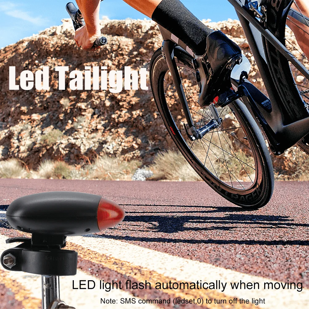

GPS Tracker Bike Locator Waterproof Taillight Design Vibrate Drag Alarm Mini Bike Tracker Geo-fence SOS Free APP