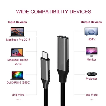 

20cm USB Type C 3.1 to Mini-DP Female Cable Adapter 4K 60HZ HDTV USB C Mini DP Converter for Macbook HuaWei Mate 10 Samsung S8